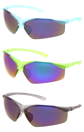 Kids Sporty Outdoor Semi Rimless Sports Sunglasses 67mm