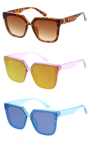 Kids Oversize Horn Rimmed Square Wholesale Sunglasses 59mm