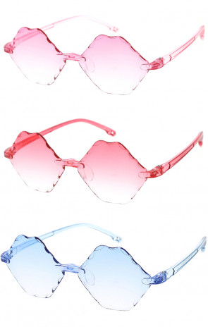 Kids Color Gradient Lens Geometric Novelty Wholesale Sunglasses 53mm