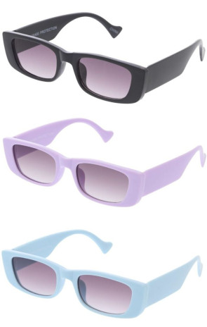 Kids Cute Pastel Retro Chunky Arms Thick Rimmed Rectangular Square Wholesale Sunglasses