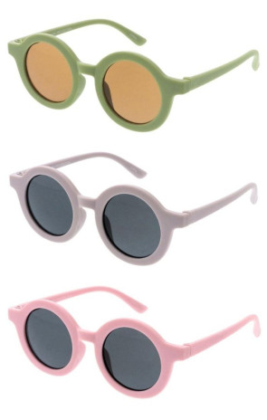 Kids Cute Matte Pastel Color Pop Girls Round Wholesale Sunglasses