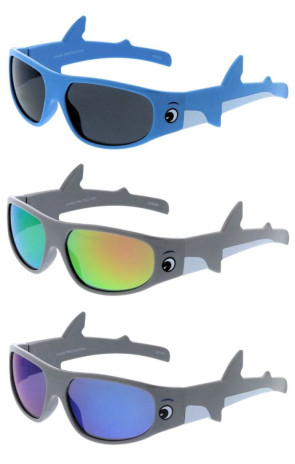 Kids Cool Fun Shark Fin Active Sporty Boys Wholesale Sunglasses