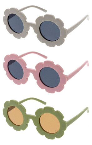Kids Cute Flower Petal Pastel Frame Wholesale Sunglasses