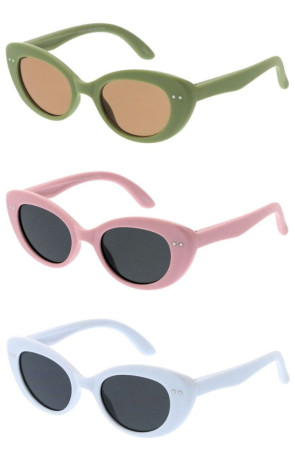 Kids Cute Matte Rounded Cat Eye Girls Wholesale Sunglasses