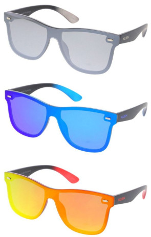 KUSH Polarized Flash Mirrored Lens Square Wholesale Sunglasses