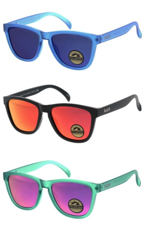 KUSH Polarized Classic Color Pop Retro Mirrored Lens Rounded Square Wholesale Sunglasses