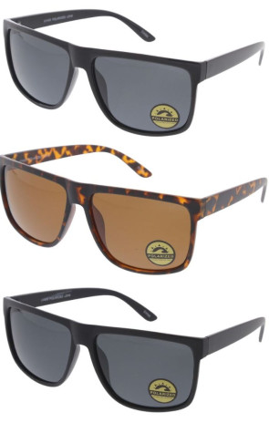 Polarized Large Neutral Square Horn Rimmed Sporty Wholesale Sunglasses