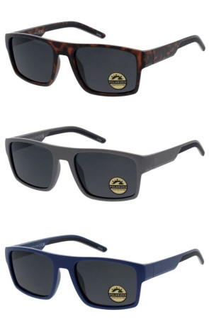 Sleek Polarized Mens Fashion Neutral Lens Active Lifestyle Square Aviator Sporty Wholesale Sunglasses