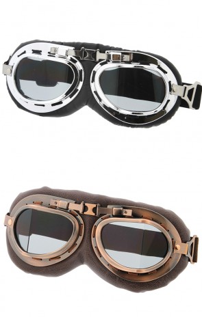 Pilot Soft Faux Leather Adjustable Strap Steampunk Wholesale Goggles 73mm