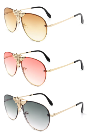 Classy Metal Fashion Bee Sunglasses 