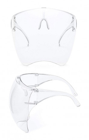 Kids 6 Pair Protective Oversize Full Visor Facemask Shield Blue Light Wholesale Glasses (Half Dozen)