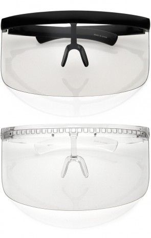 Clear Large Oversized Blue Light Filter Shield Protection Visor Sunglasses (New Release)