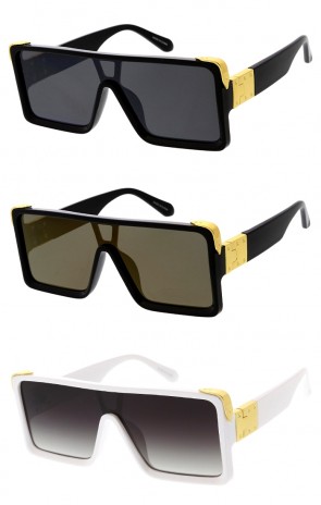 Billionaire Style Mono-Lens Shield Square Wholesale Sunglasses 