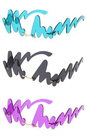 Signature Chunky 90s Inspired Full Rimless Zig Zag Wholesale Sunglasses (Limited Release)